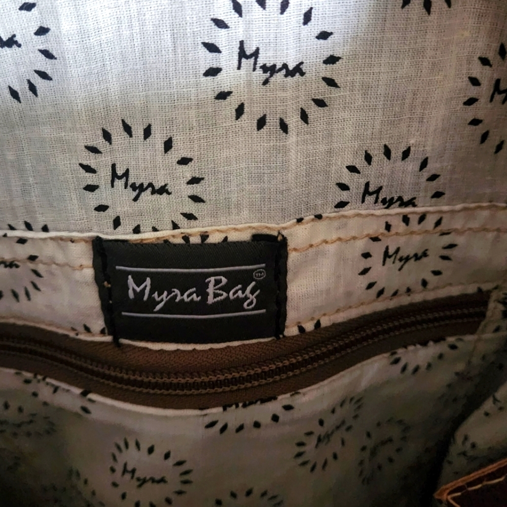 Myra Leather And Cowhide Fabric Stylish Square Backpack - Picture 11 of 15